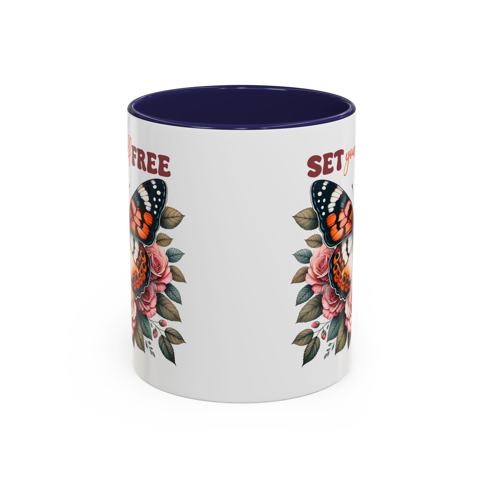 Butterfly Inspiring Coffee Mug - Set Yourself Free positive vibe mental health freedom