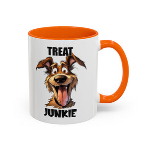 Funny Dog Lover Coffee Mug - Treat Junkie, Pet Gift, Animal Lover Cup, Dog Mom, Unique Mug for Dog Owners