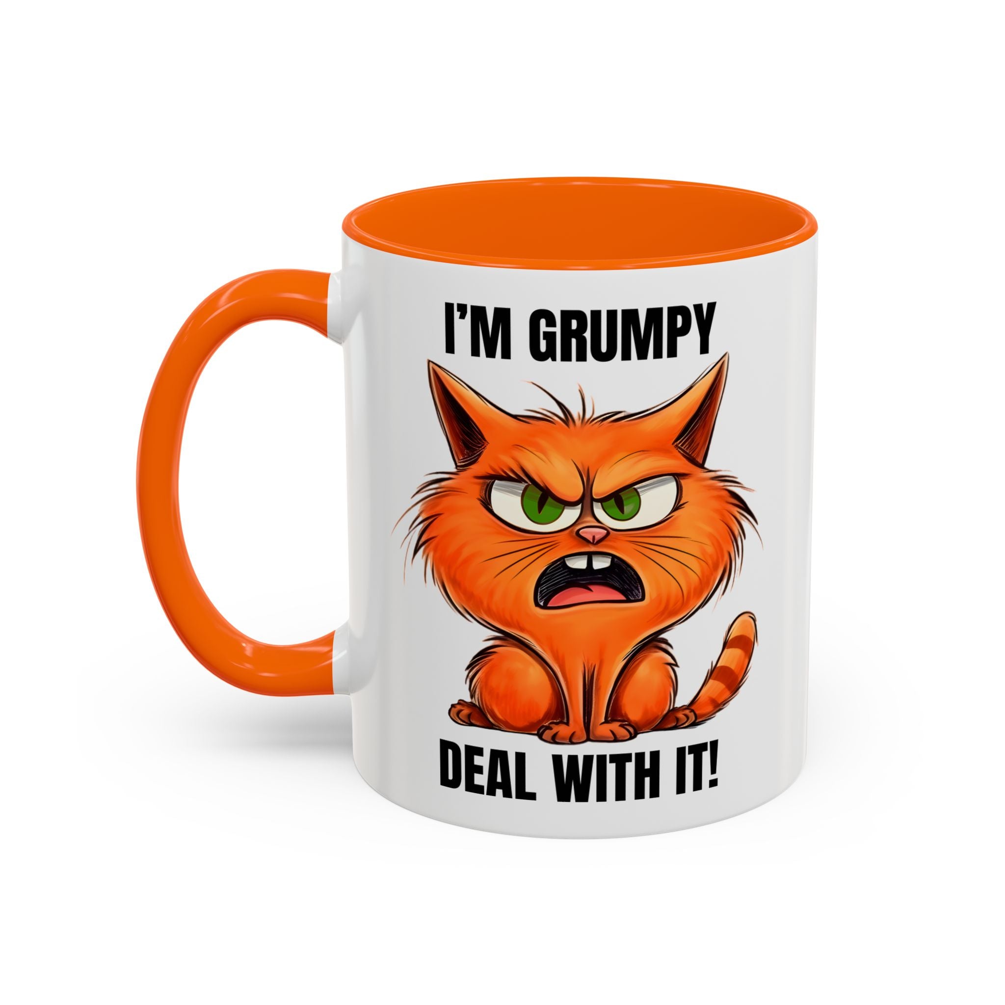 I'm Grumpy Cat Accent Coffee Mug – Funny Cat Gift, 'Deal With It' 11/15oz