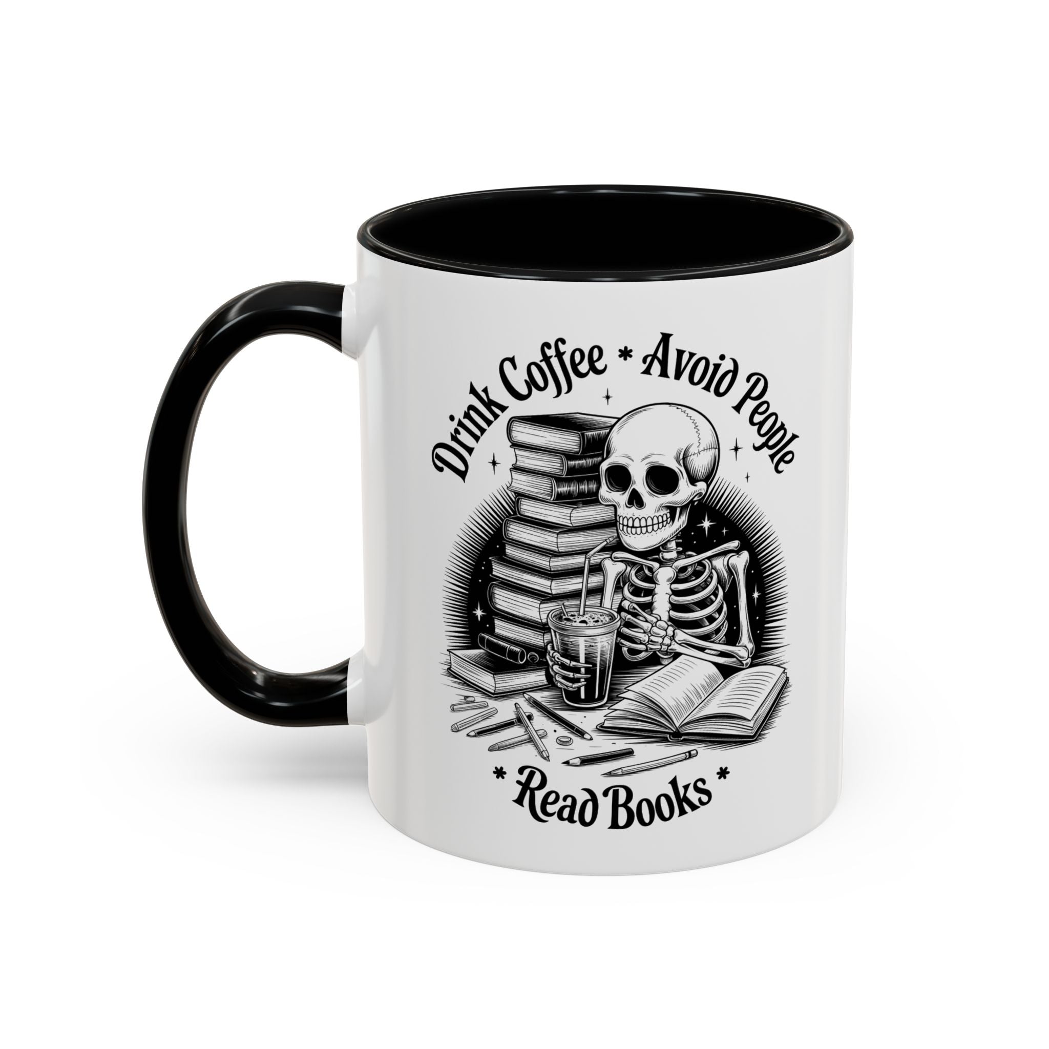 Skeleton Coffee Mug - Drink Coffee, Avoid People funny adult humor