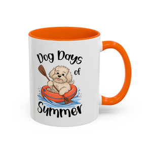 Dog Days of Summer Coffee Mug, Cute Dog Mug, Pet Lover Gift, Summer Vibes, Beach Decor, Fun Pet Cup, Canoeing Dog Design