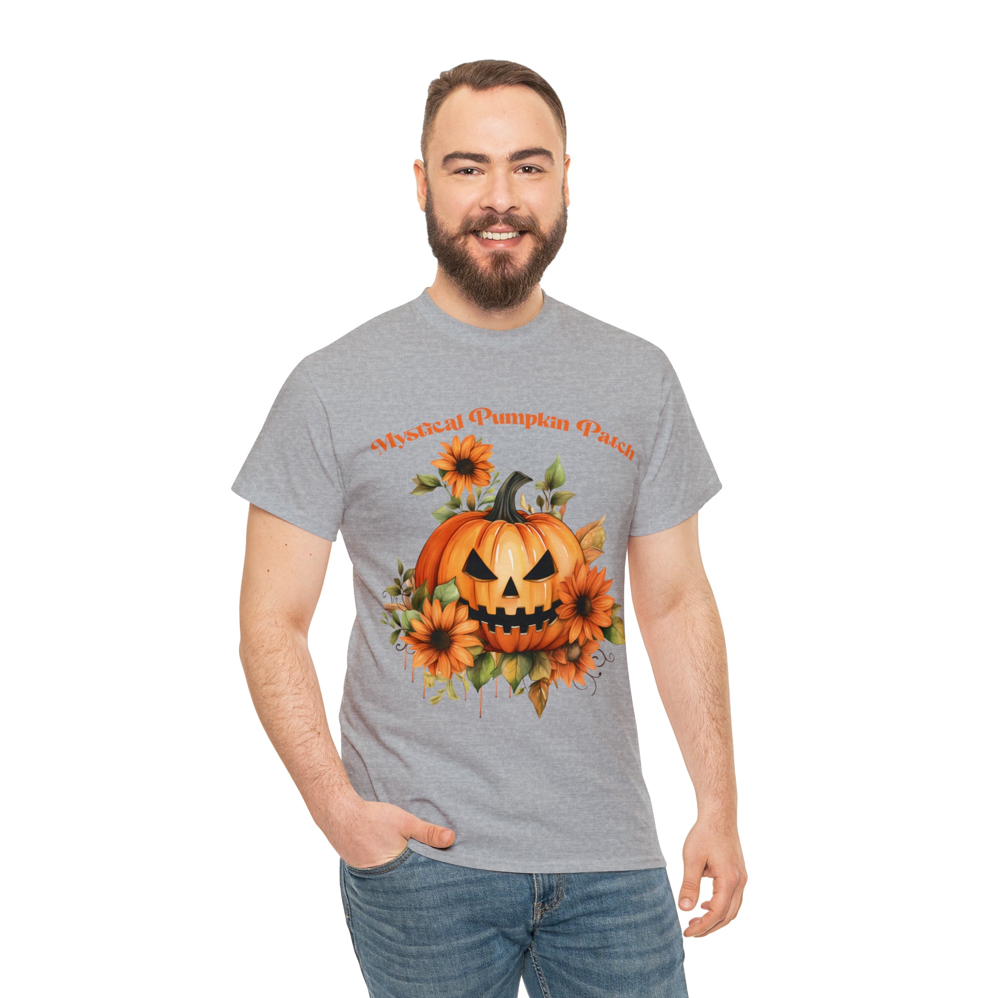 Halloween unisex t shirt mystical pumkin patch fall fun stocking stuffer Unisex Heavy Cotton Tee