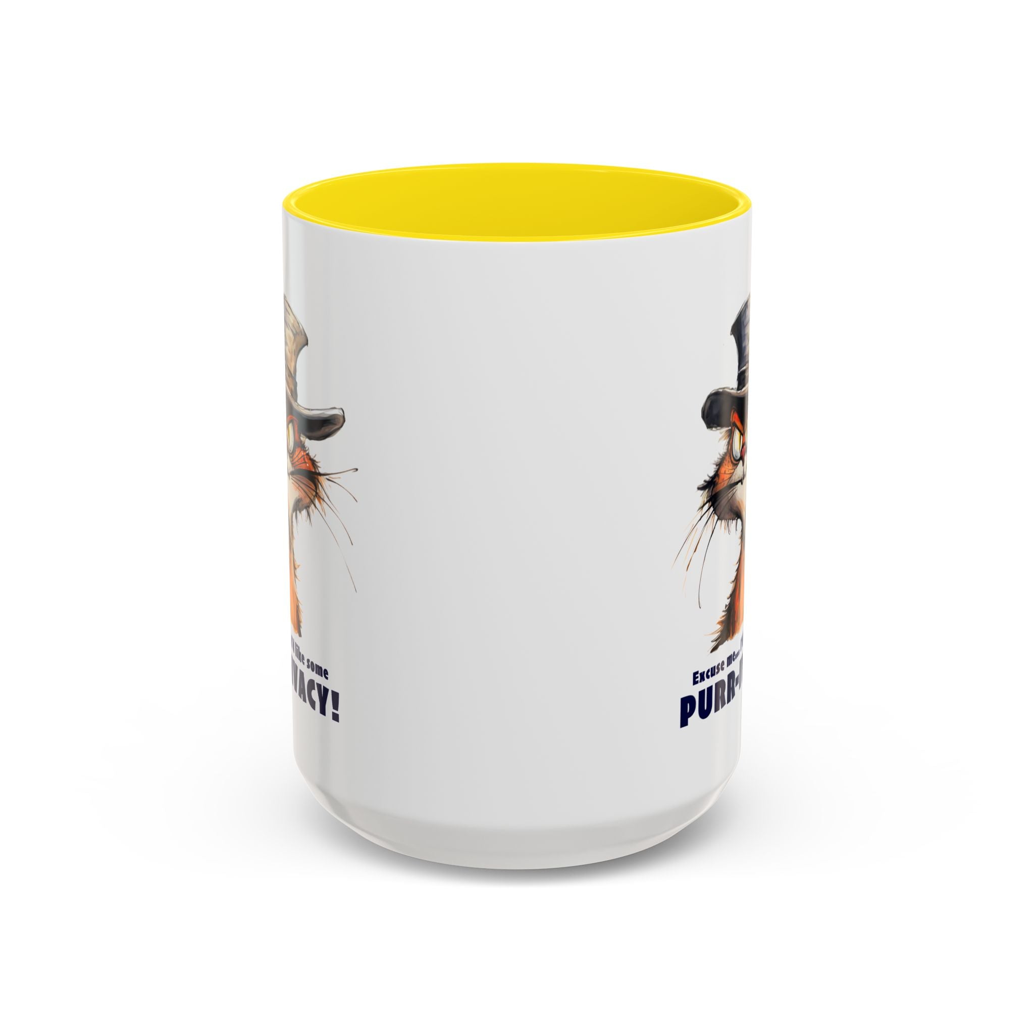 Funny Cat Coffee Mug - Purr-ivacy & Puppy Humor, Gifts for Cat Lovers, Home Office Accessories, Birthday, Pet Owner Mug