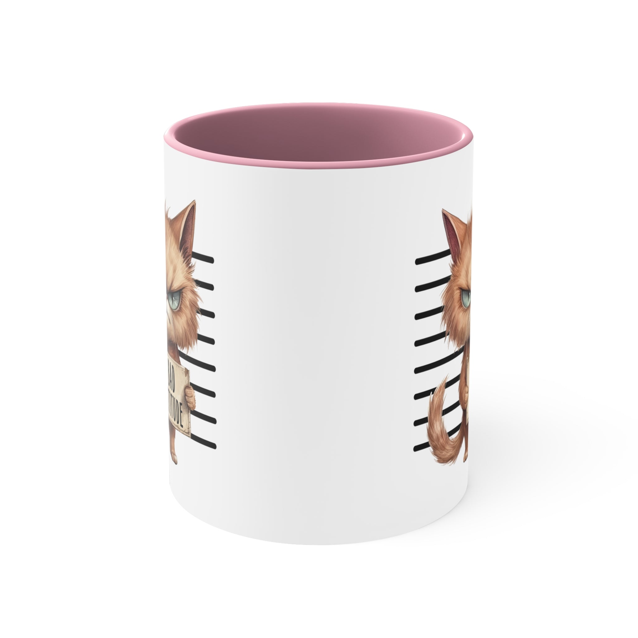 Funny cat bad attitude Accent Coffee Mug, 11oz animal lover gift