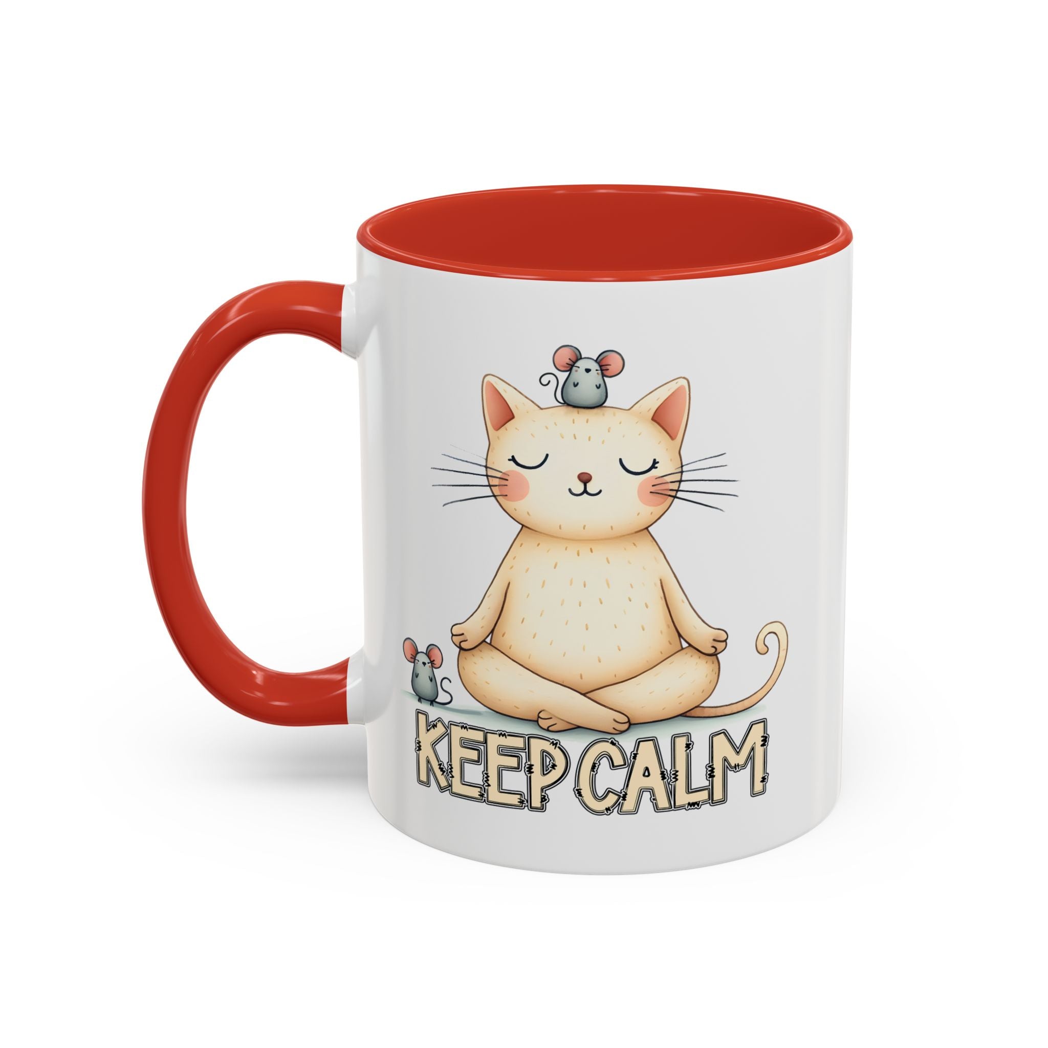 Serene Cat Coffee Mug, Funny Pet Lover's Gift, Cute Keepsake for Relaxation, Relaxing Drinkware, Quirky Home Decor