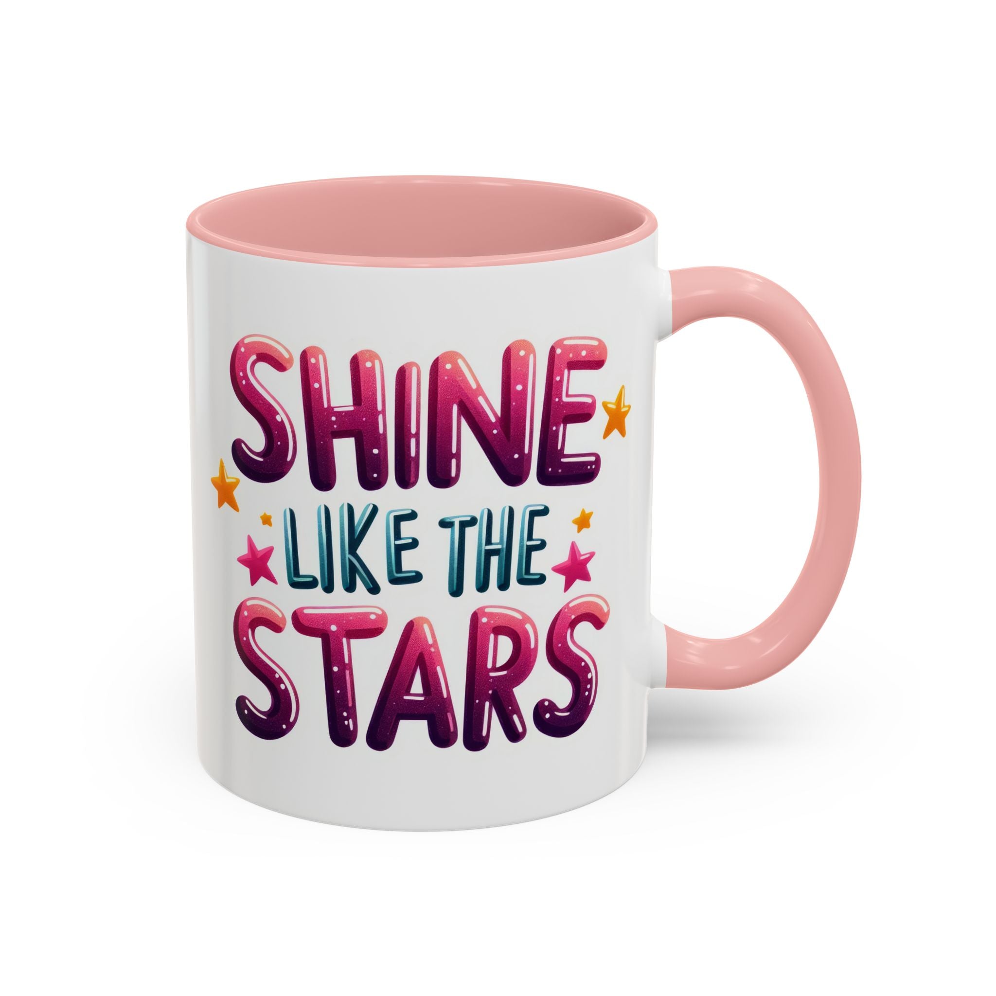 Accent Coffee Mug – "Shine Like the Stars" Inspirational Ceramic Mug