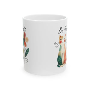 Cat coffee Mug, Cute Cat Coffee Cup, Pet Lover Gift, Feline Decor, Be Yourself Mug,