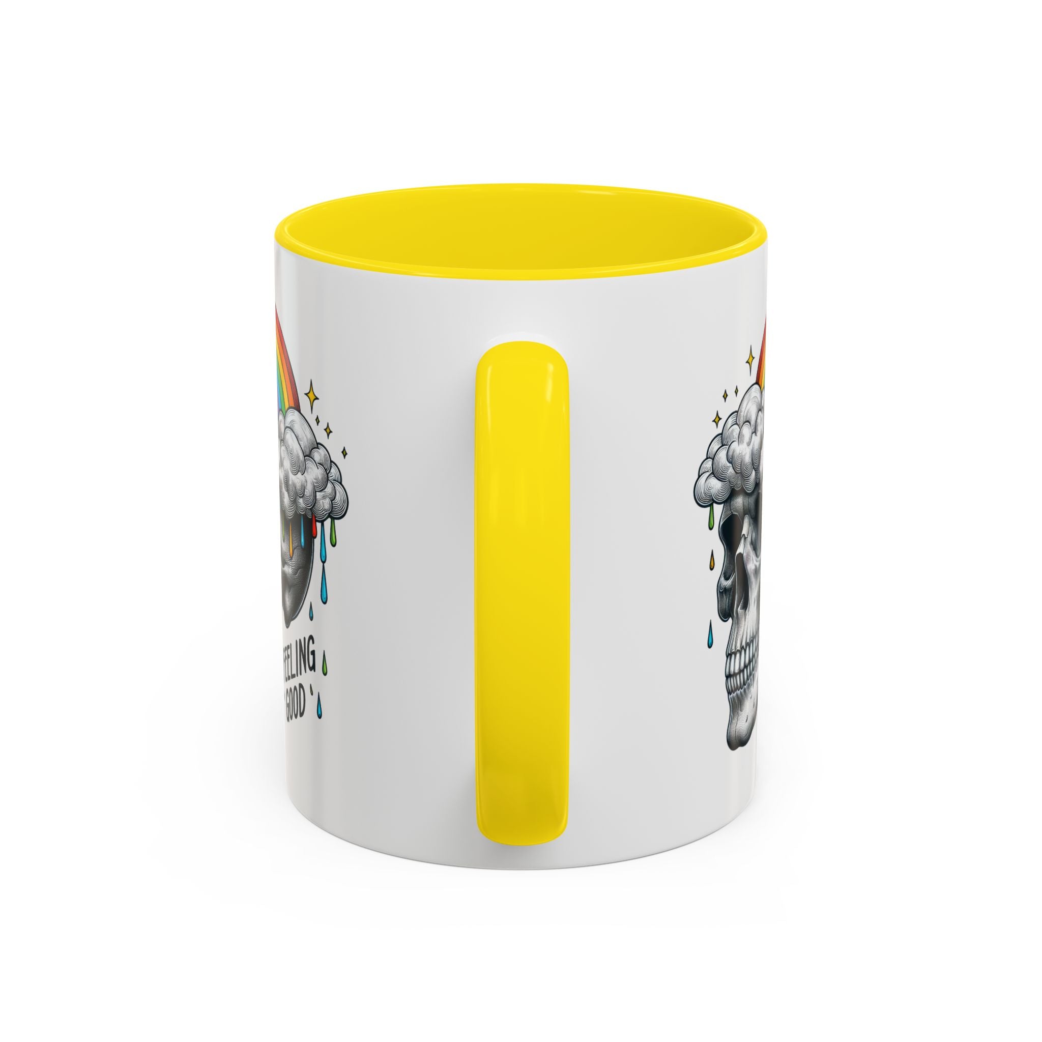 Skull Rainbow Coffee Mug, Unique Gift for Coffee Lovers, Halloween Decor, Daily Motivation Mug, Fun Skull Design
