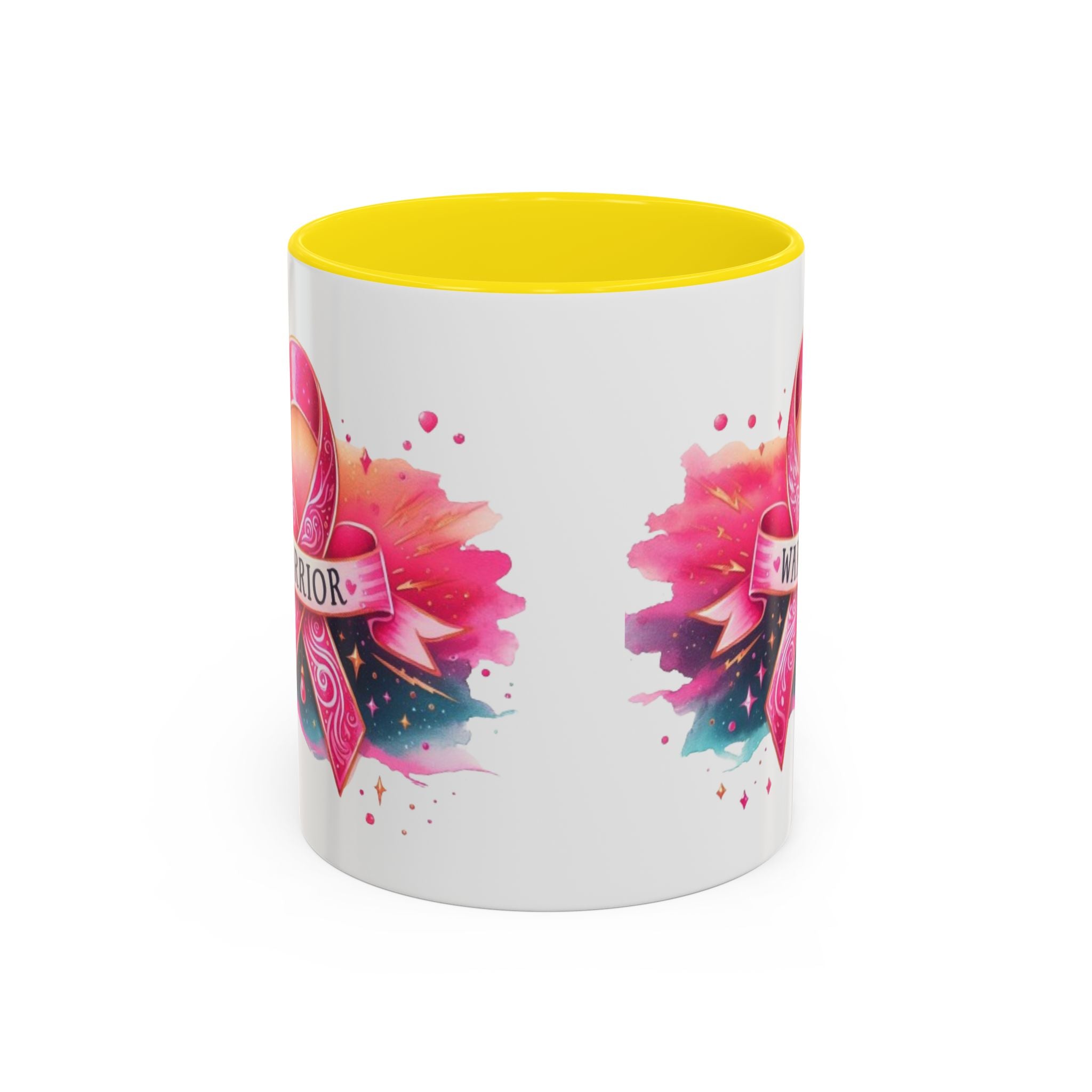 Pink Ribbon Warrior Coffee Mug, Support Breast Cancer Awareness Gift, Inspirational Mug, Cancer Survivor Merchandise, 11oz 15oz Mug