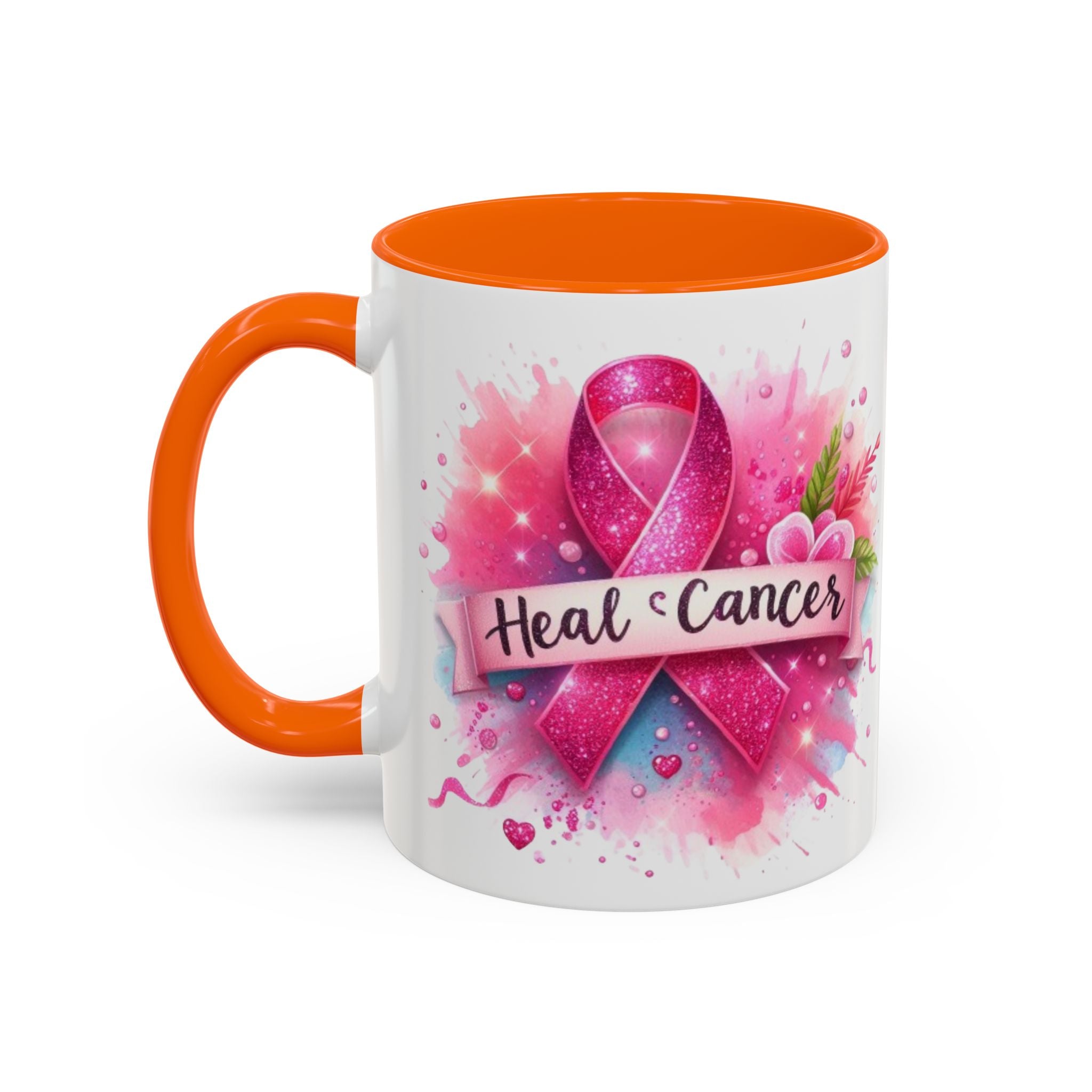 Pink Ribbon Healing Coffee Mug | Support Cancer Awareness | Inspirational Gift | Breast Cancer Support | 11oz & 15oz Options