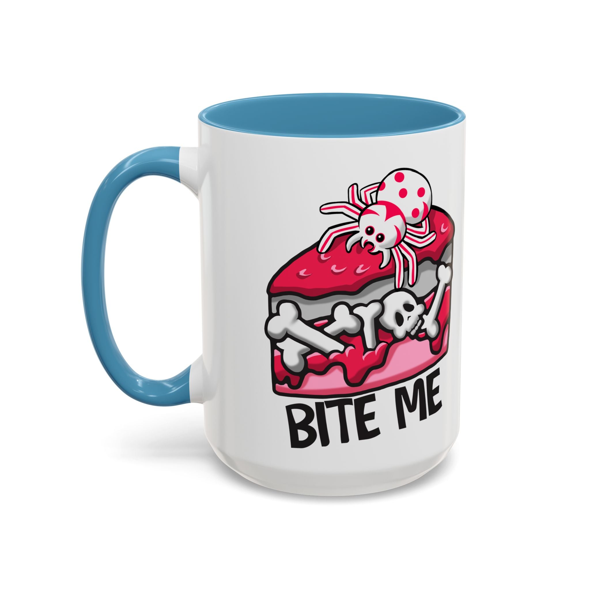 Bite Me Coffee Mug — Cute Creepy Spider Cake Accent Mug anti valentine
