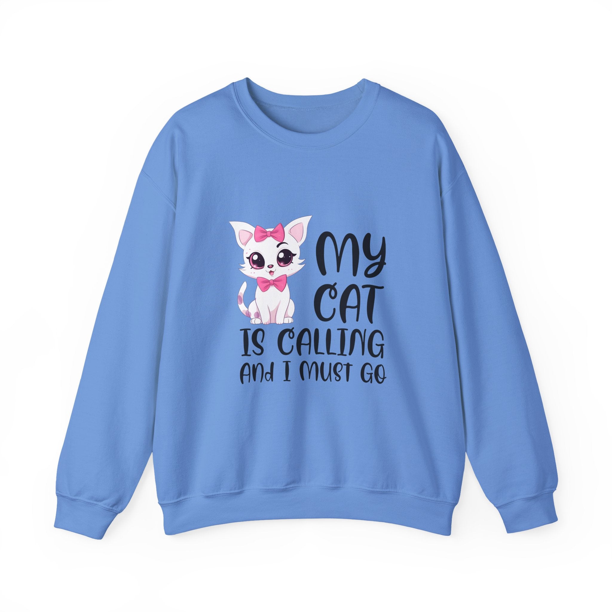 Cute Cat Lover Sweatshirt, My Cat Is Calling Crewneck, Animal Print Pullover, Pet Owner Gift, Cozy Sweatshirt for Cat Moms