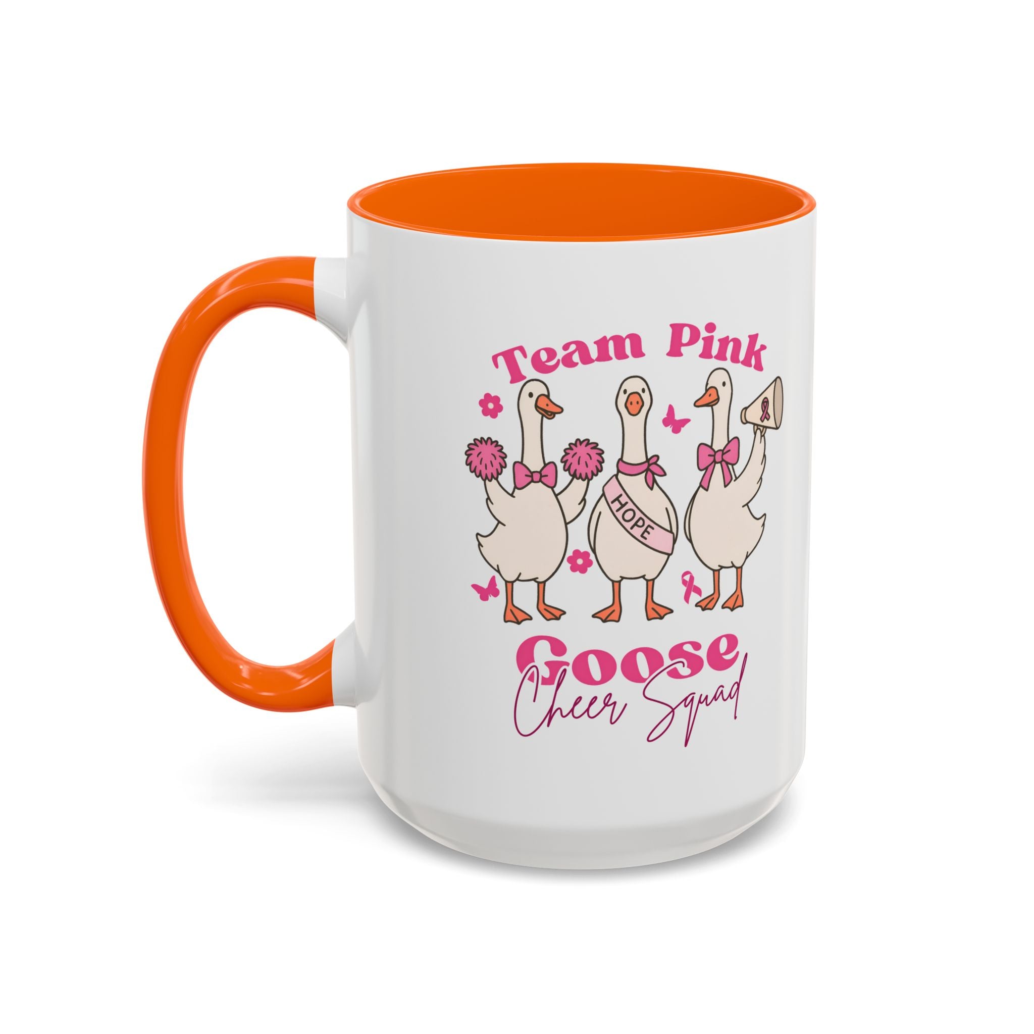 cancer awareness Team Pink Goose Cheer Squad Coffee Mug - Cute Animal Mug for Fun Gifts,   Home Decor/Office Use