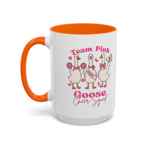 cancer awareness Team Pink Goose Cheer Squad Coffee Mug - Cute Animal Mug for Fun Gifts,   Home Decor/Office Use