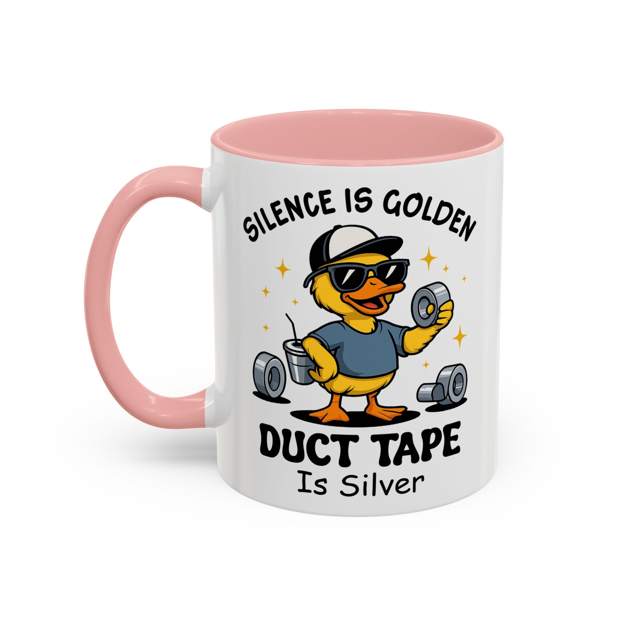 Silence Is Golden Duct Tape Is Silver Mug — Funny Duck Repair Coffee Mug (11/15 oz)