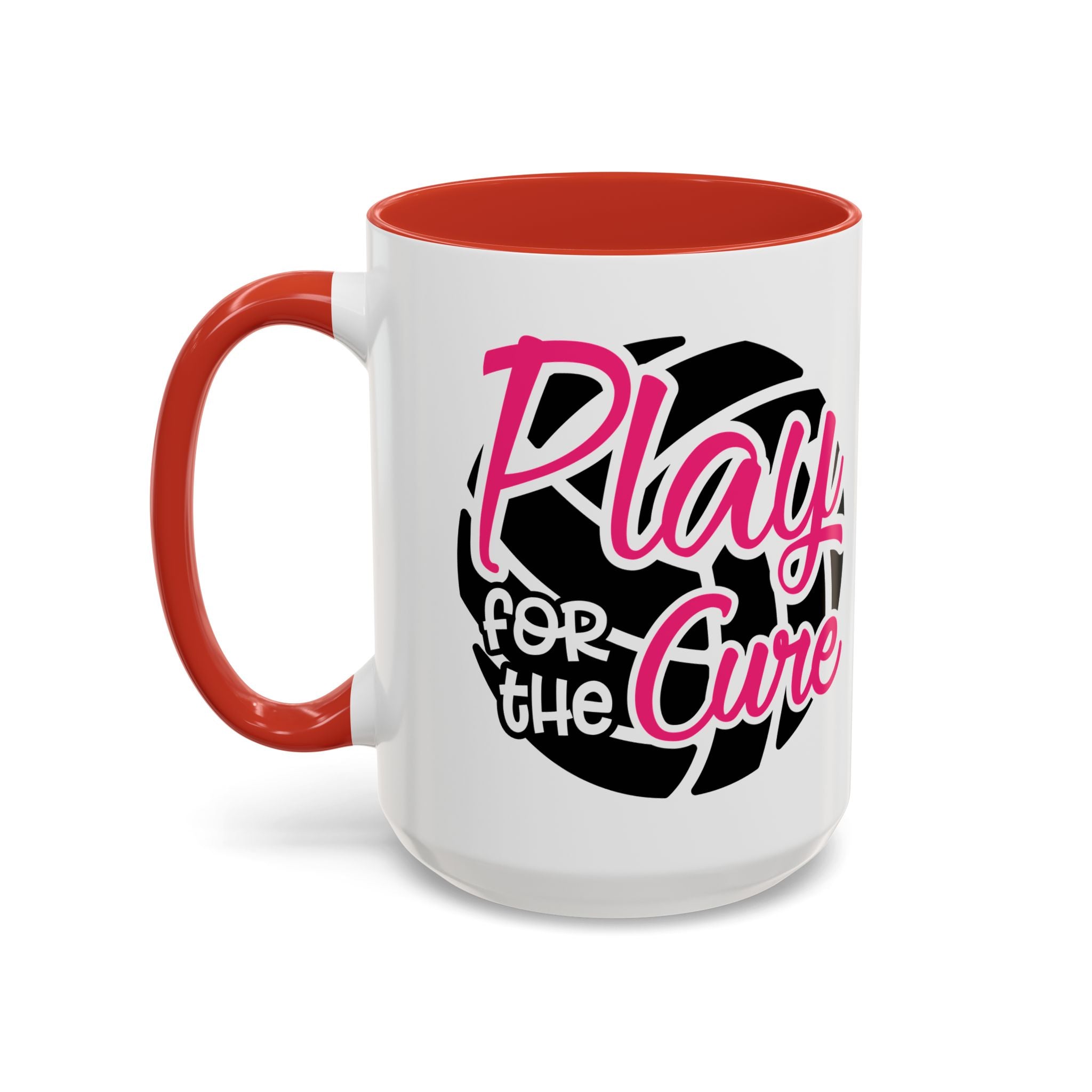 Volleyball  Coffee Mug, Play for the Cure Cup, Sports Gift , Athletes, Cancer Awareness, Inspirational Mug