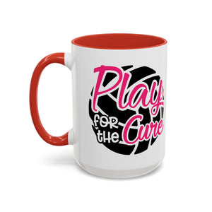 Volleyball  Coffee Mug, Play for the Cure Cup, Sports Gift , Athletes, Cancer Awareness, Inspirational Mug