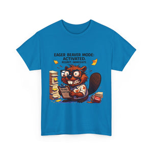 Eager Beaver Unisex Tee: Fun Gift for Book Lovers, Cozy Casual Wear, Quirky Graphic Tee, Perfect for Reading Festivals, Birthday Gift