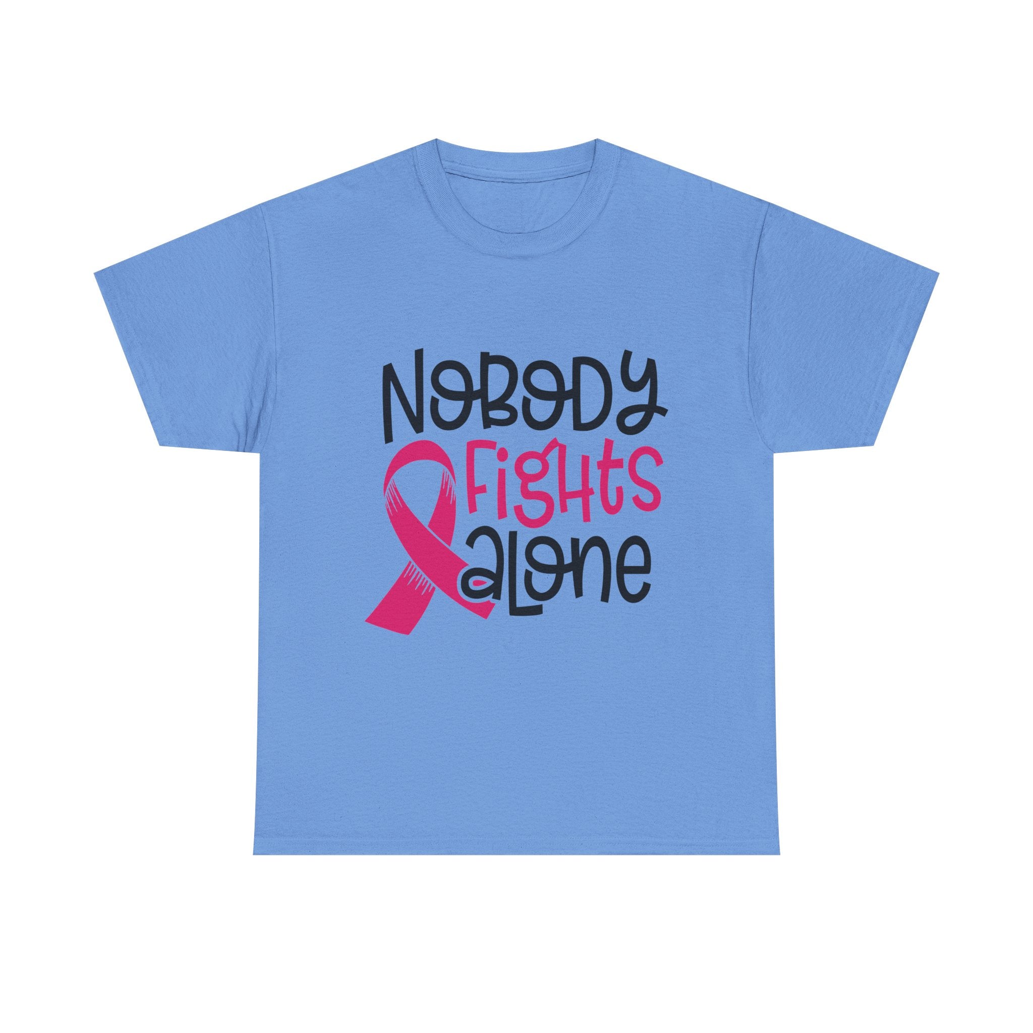 Empowering Awareness Tee - Nobody Fights Alone, Unisex Cotton T-Shirt, Supportive Gift, Breast Cancer Awareness, Inspirational Shirt