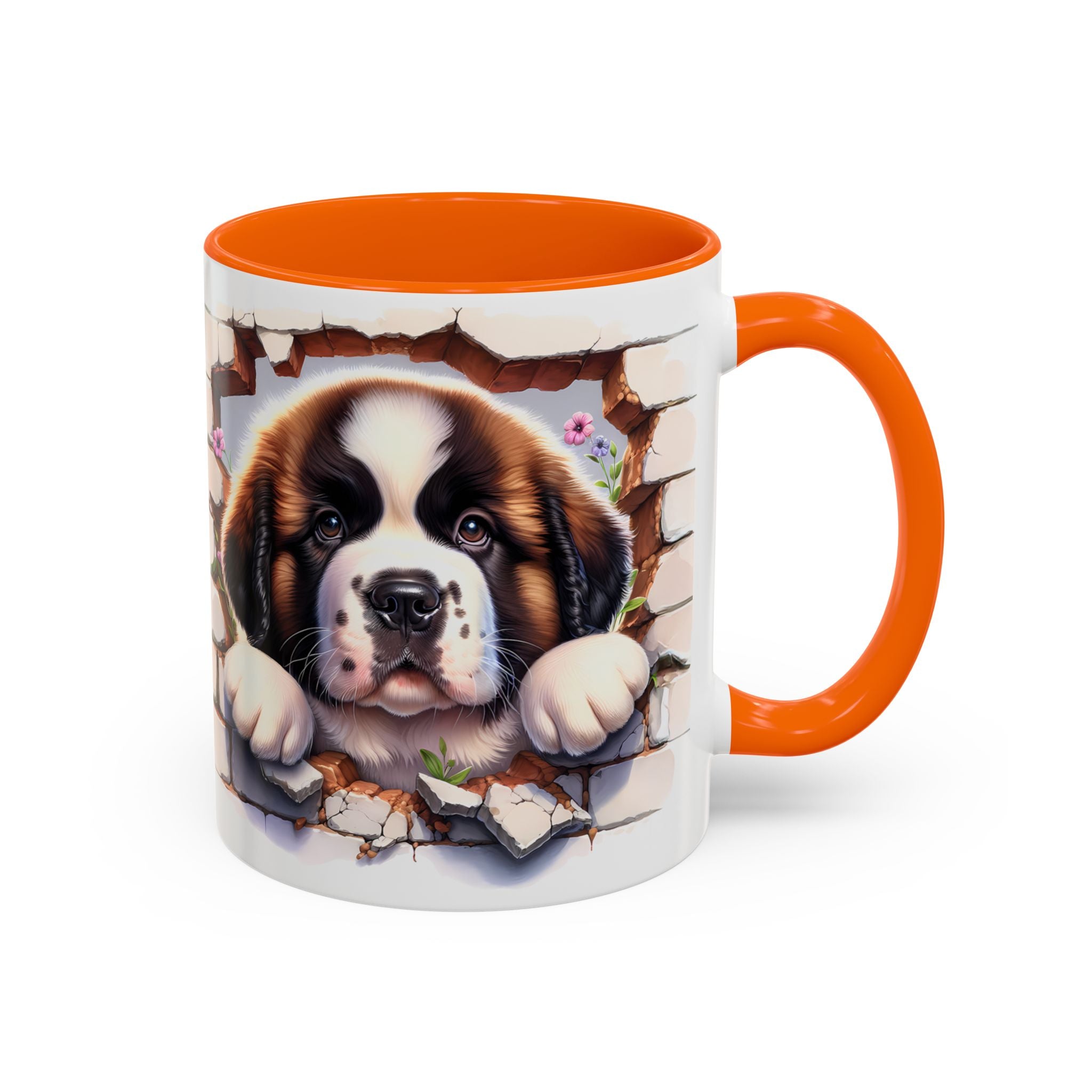 Cute Dog Breakthrough Accent Coffee Mug - Gift for Dog Lovers, Home Decor, Personalized Pet Mug, Puppy Lover's Kitchenware