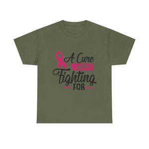 Breast Cancer Awareness Tee - A Cure Worth Fighting For, Unisex T-Shirt, Support, Gift, Fundraising, October Awareness, Comfortable Cotton