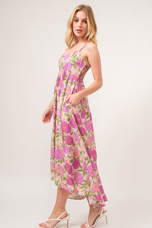 And The Why Floral High-Low Hem Cami Dress