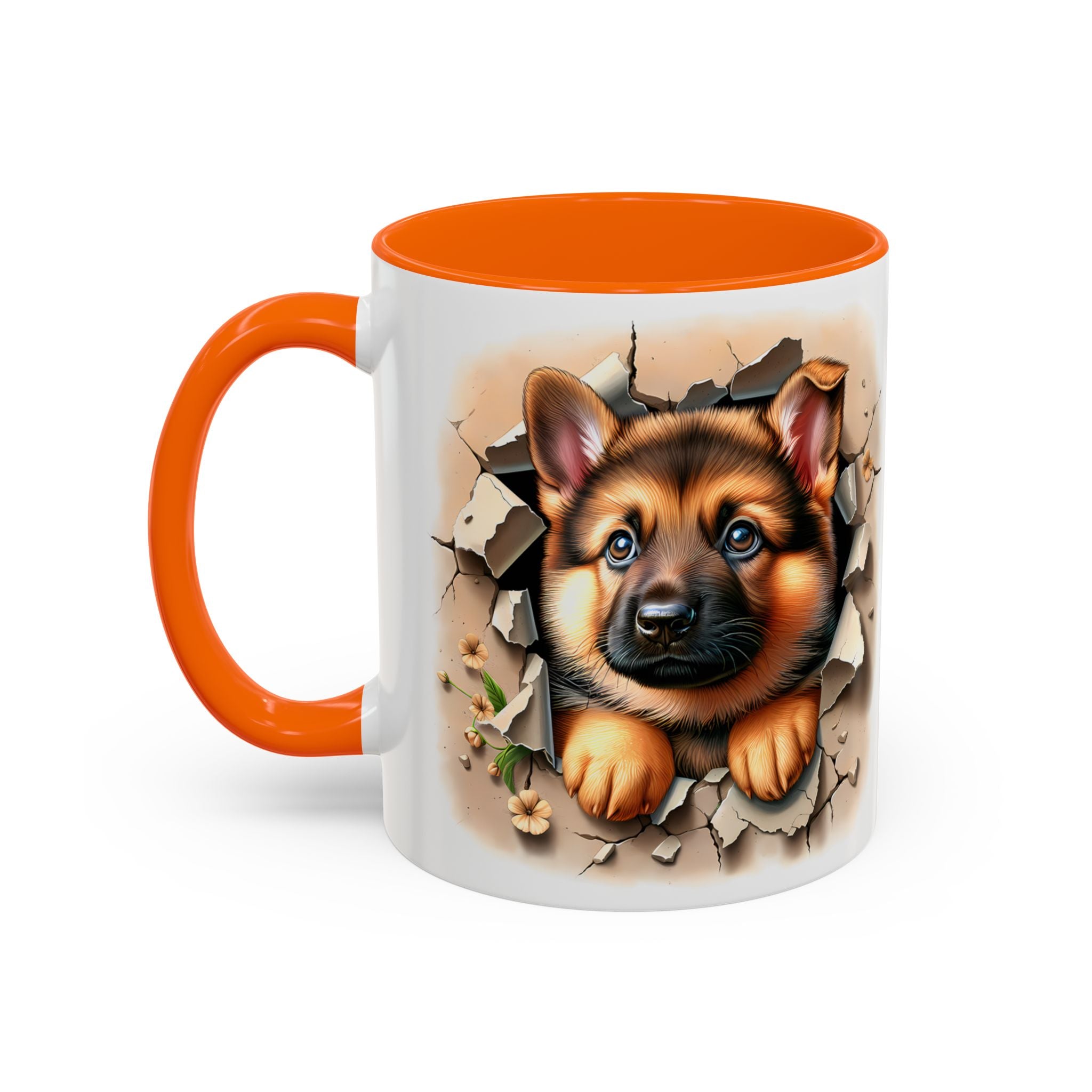 German Shepherd Accent Coffee Mug | Dog Lover Gift, Tasty Hot Beverage Cup, Pet Themed Kitchenware, Animal Adoption Cup, Unique Pet Gift