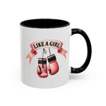 Boxing Motivation Coffee Mug | Like a Girl | Empowerment Gift, Sports Mug, Inspirational Gift, Fitness Accessory, Coffee Lover