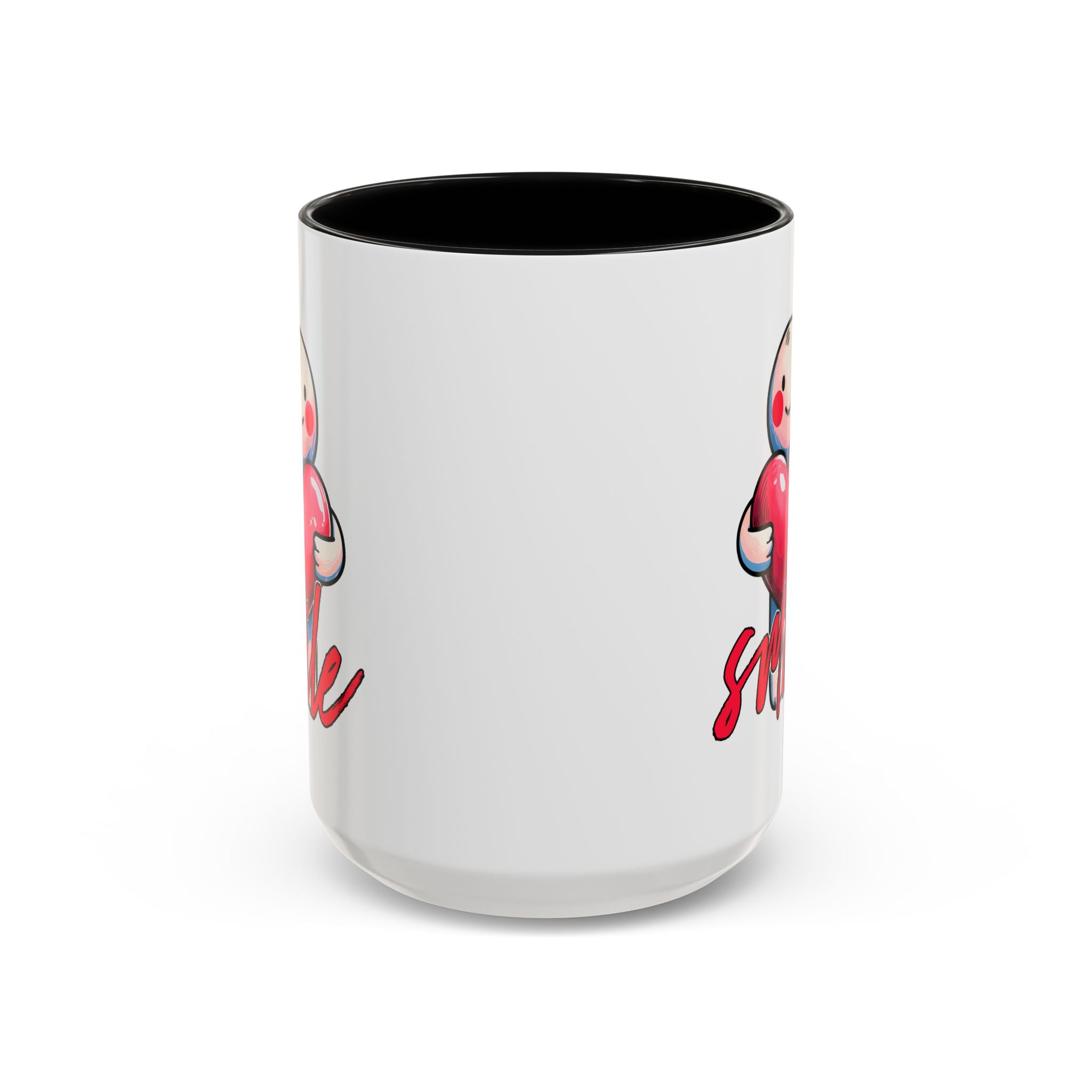 Smiling Heart Accent Coffee Mug - 11oz & 15oz | Cute Gift for Friends & Family