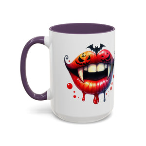 Halloween Vampire Coffee Mug, Spooky Drinkware, Goth Kitchen Decor, Pumpkin Mug, Horror Lover Gift