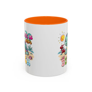 Beach Vibe Accent Coffee Mug - "Life is Better at the Beach" Design turtle animal lover