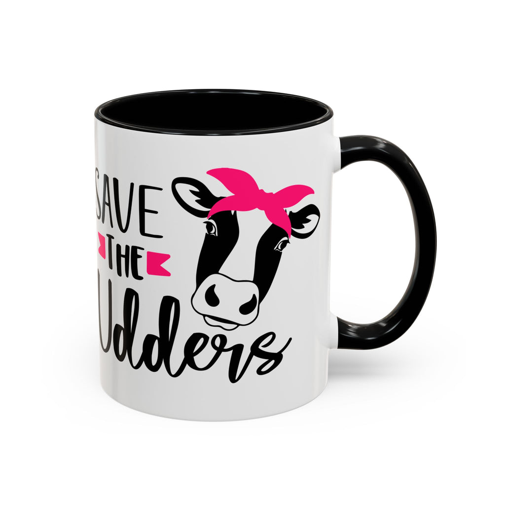 cancer awareness Cute Cow Mug - Save the Utters Coffee Cup, Gift for Animal Lovers,  Mug, Unique Birthday Gift