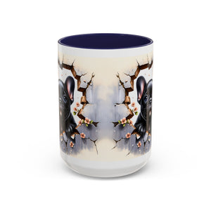 Cute French Bulldog Accent Coffee Mug, Pet Lover Gift, Dog Lover Mug, Home Office Coffee Cup, Unique Animal Print Mug