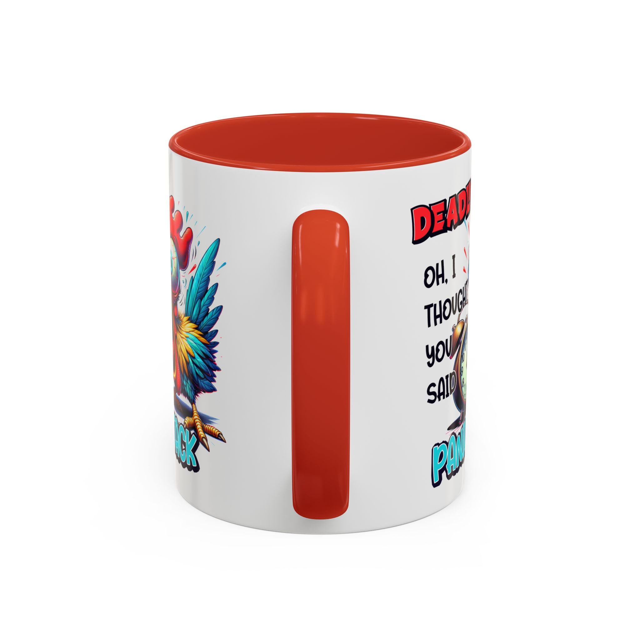 Funny Panic Attack Coffee Mug, Quirky Rooster Mug for Stress Relief, Gift for Teachers, Office Humor, Coworker Gift, Fun Coffee Cup