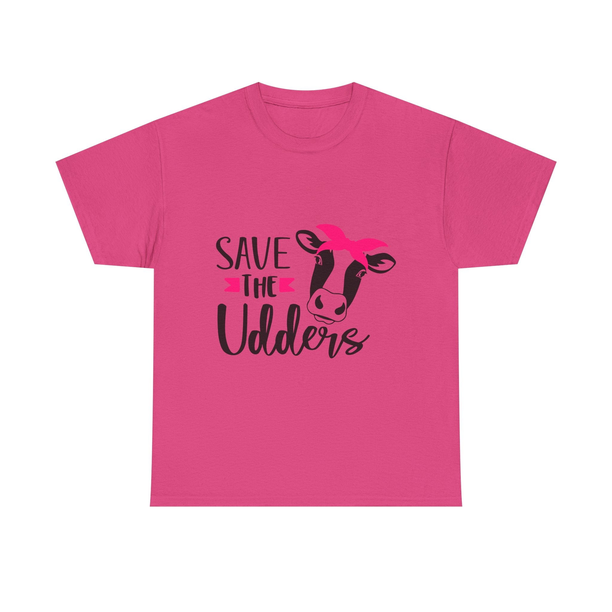 cancer awareness Save the Udders Unisex Heavy Cotton Tee, Fun Cow Tee,  Animal Lover Gift, Casual Tee, Eco-Friendly Apparel