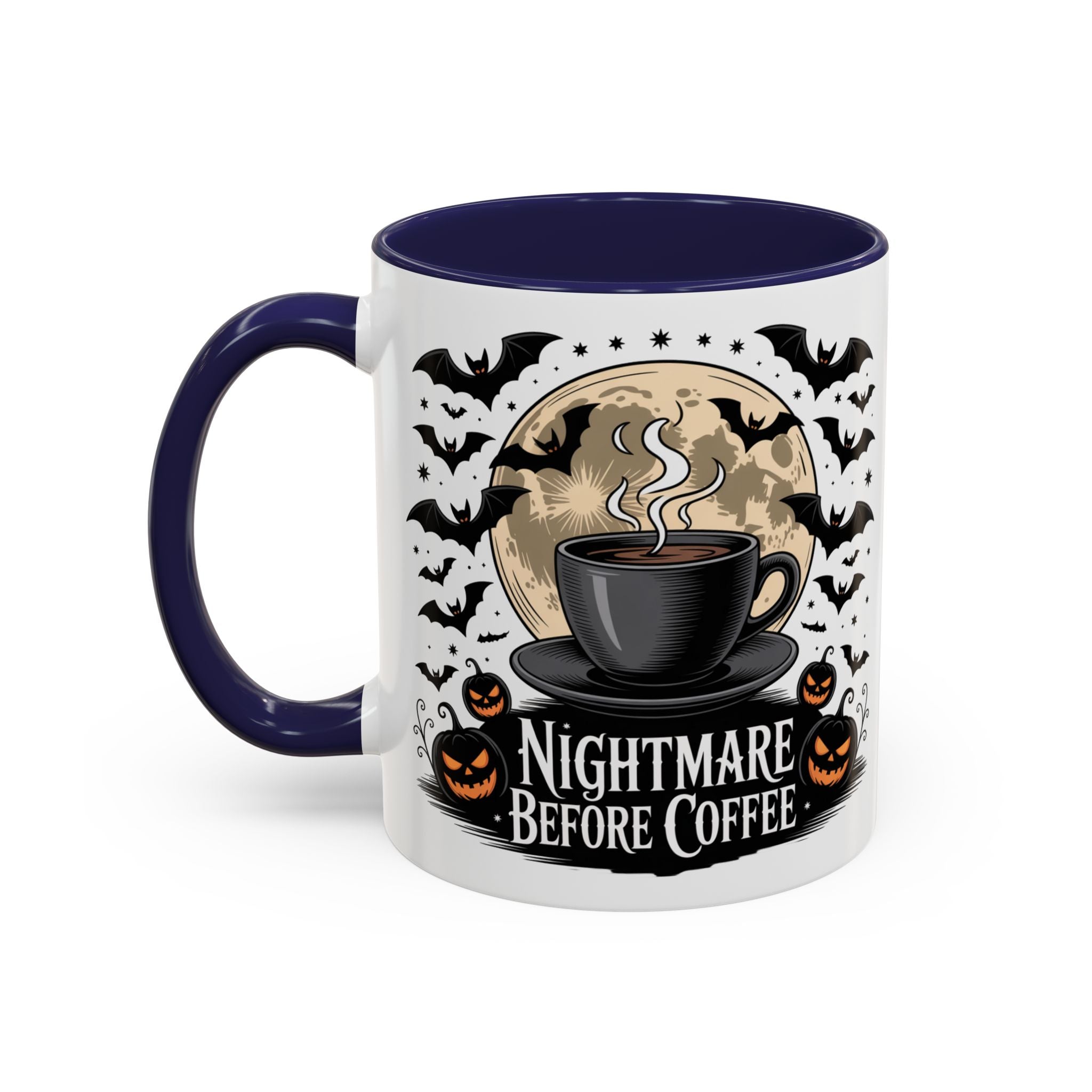 Halloween-Themed Coffee Mug: Nightmare Before Coffee funny art