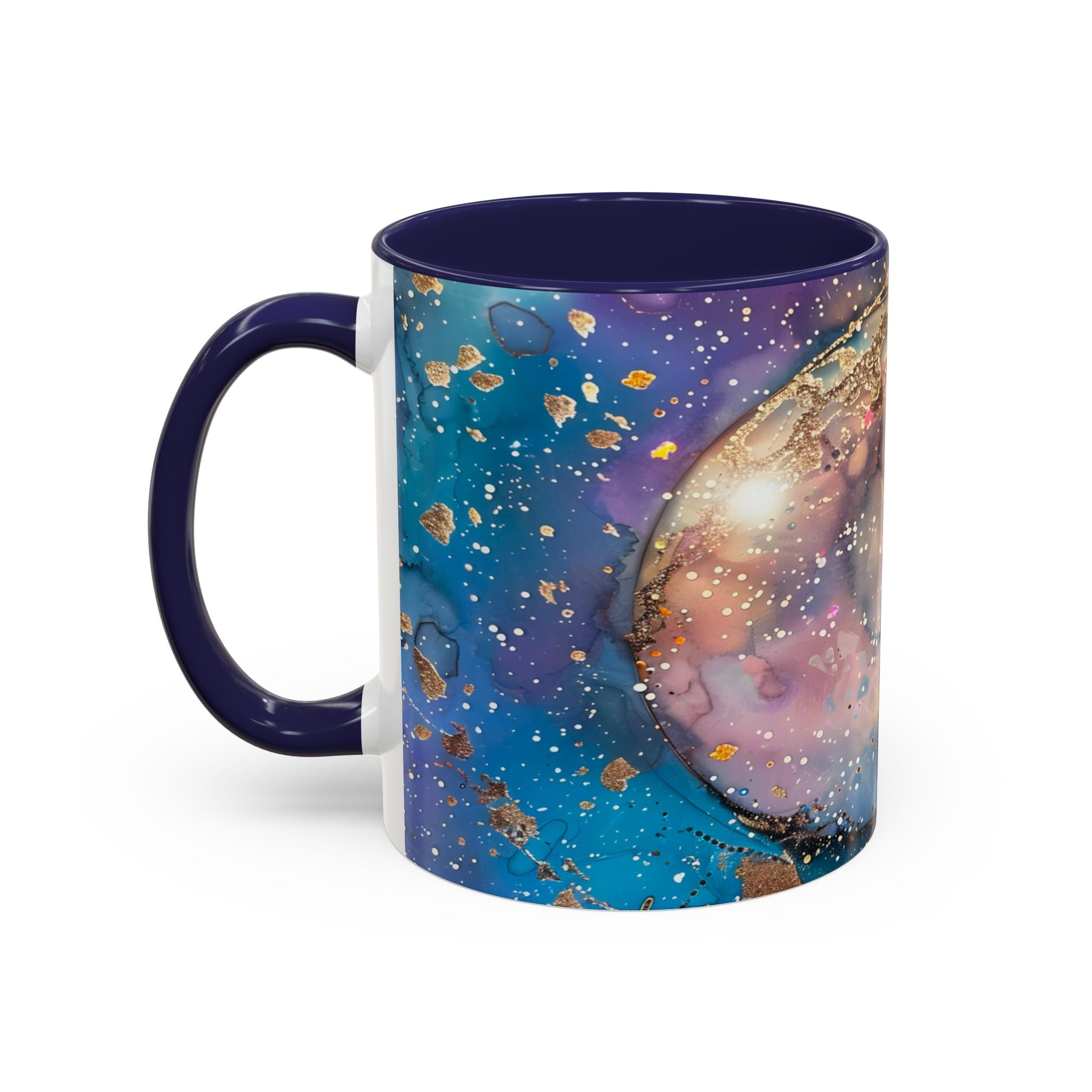 Magical Fairy Galaxy Accent Coffee Mug — Colorful Winged Fairy Art (11/15 oz) fantasy