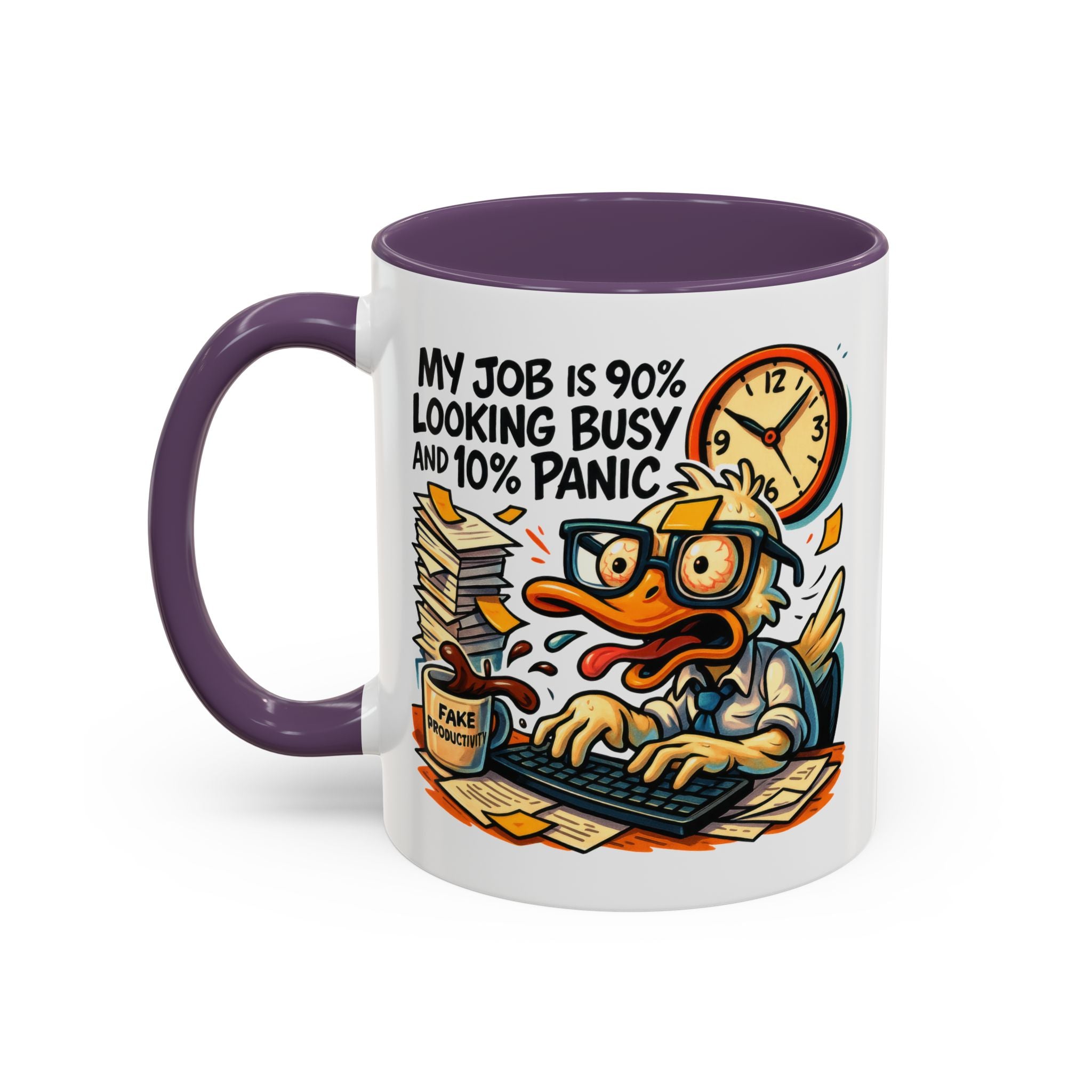 Funny Office Duck Coffee Mug | Perfect Gift for Office Workers, Desk Jokes, Humor, Funny Barista Mug, Creative Gift Idea
