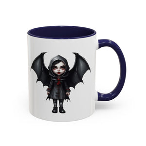 gothic vampire girl with wings horror art Accent Coffee Mug (11, 15oz) vamp14