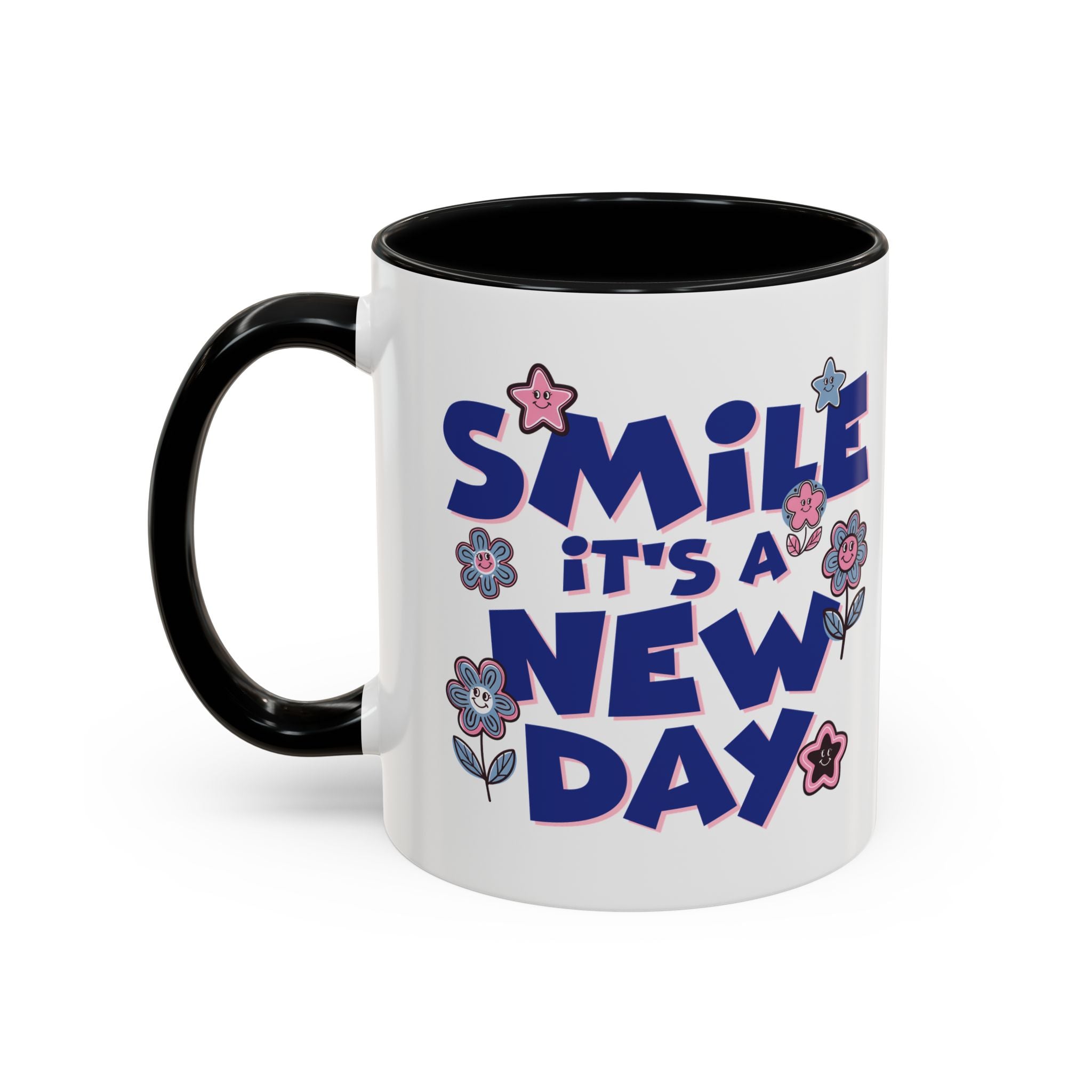 Inspirational Flower Design Coffee Mug - "Smile It's a New Day" - Perfect Gift for Coffee Lovers