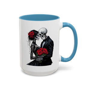 Romantic Skeleton Coffee Mug, Skull Love Mug, Gothic Gift, Halloween Decor, Couple Mug, Unique Coffee Cup