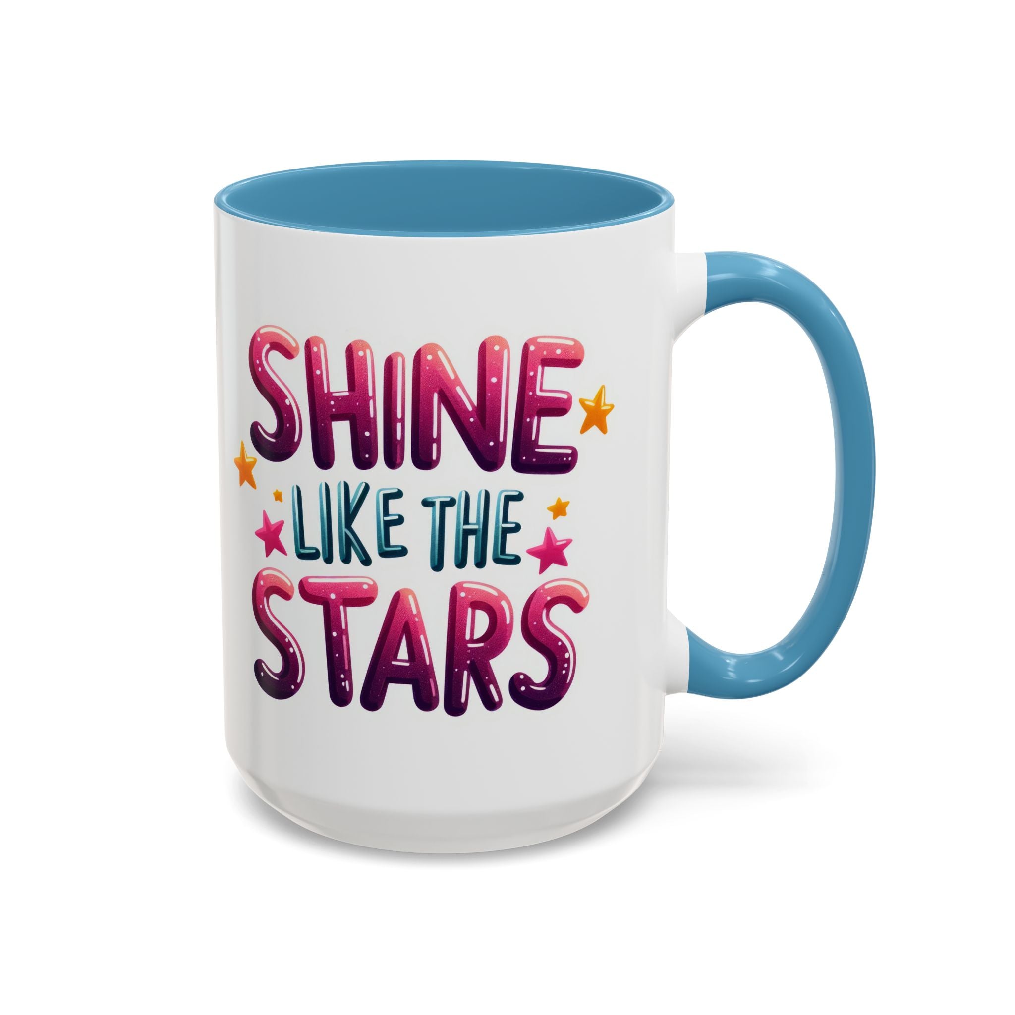 Accent Coffee Mug – "Shine Like the Stars" Inspirational Ceramic Mug