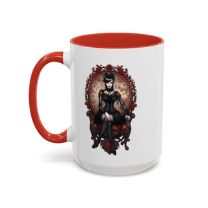 Gothic Elegance Coffee Mug - Unique Black Accent Mug for Witchy Vibes, Perfect Gift for Halloween, Goth Decor, Coffee Lovers, & Spooky
