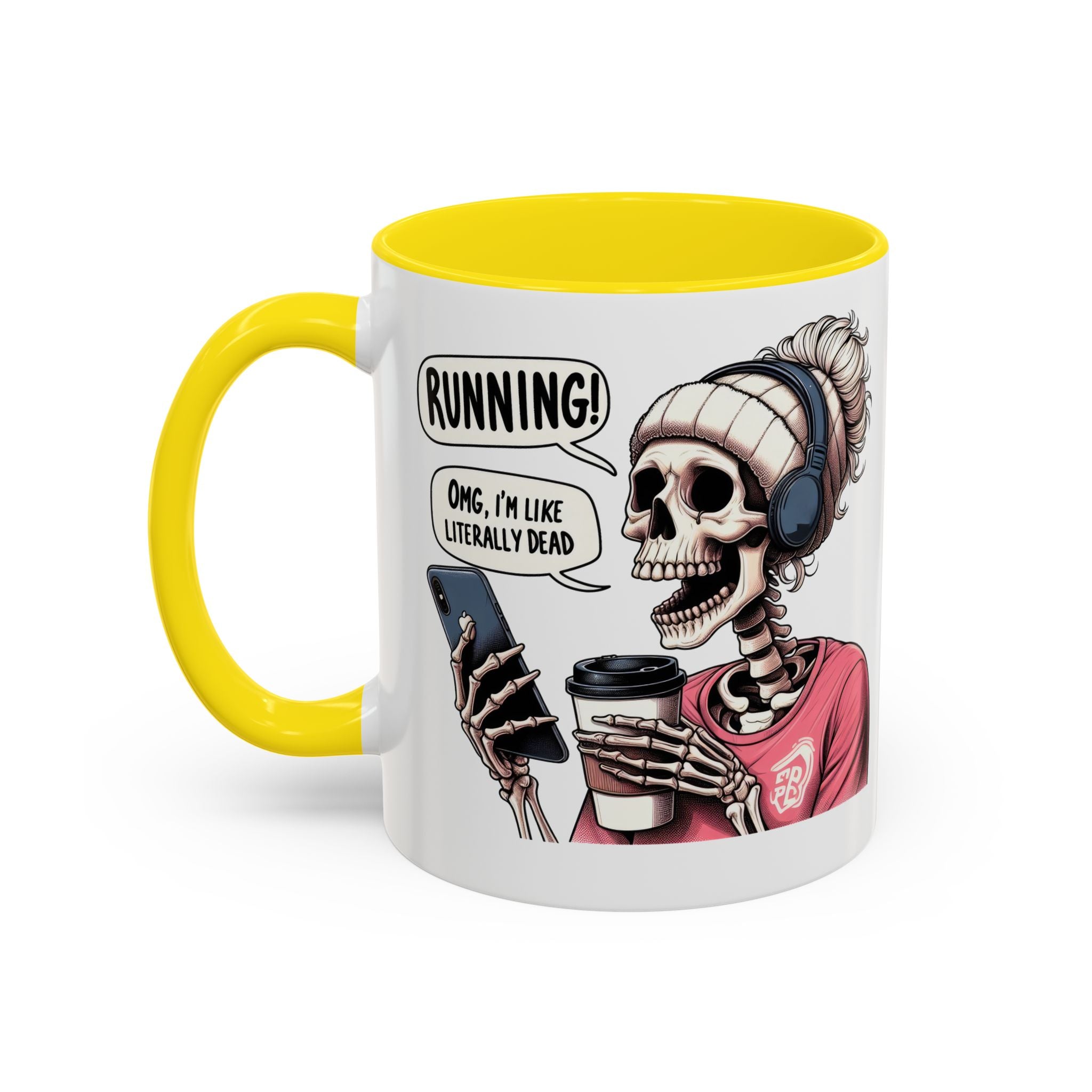 Running Skeleton Coffee Mug - Perfect for Fitness Lovers, Halloween Decor, Gift for Runners, Funny Tea Cup, Workout Enthusiast