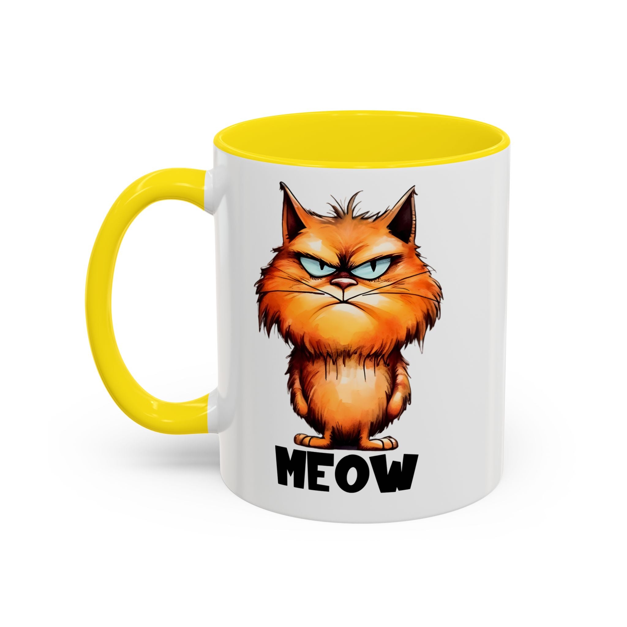 Funny grumpy  Cat Accent Coffee Mug - Perfect Gift for Cat Lovers, Meow Mug, Pet Owner Present, Caffeine Fix, Novelty Drinkware