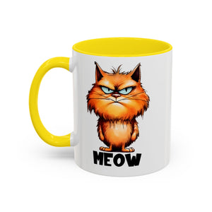 Funny grumpy  Cat Accent Coffee Mug - Perfect Gift for Cat Lovers, Meow Mug, Pet Owner Present, Caffeine Fix, Novelty Drinkware
