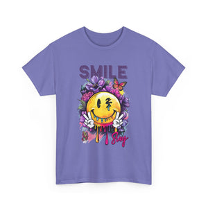 Smile Floral Graphic Tee unisex cotton tee gothic