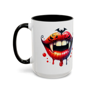 Halloween Vampire Coffee Mug, Spooky Drinkware, Goth Kitchen Decor, Pumpkin Mug, Horror Lover Gift