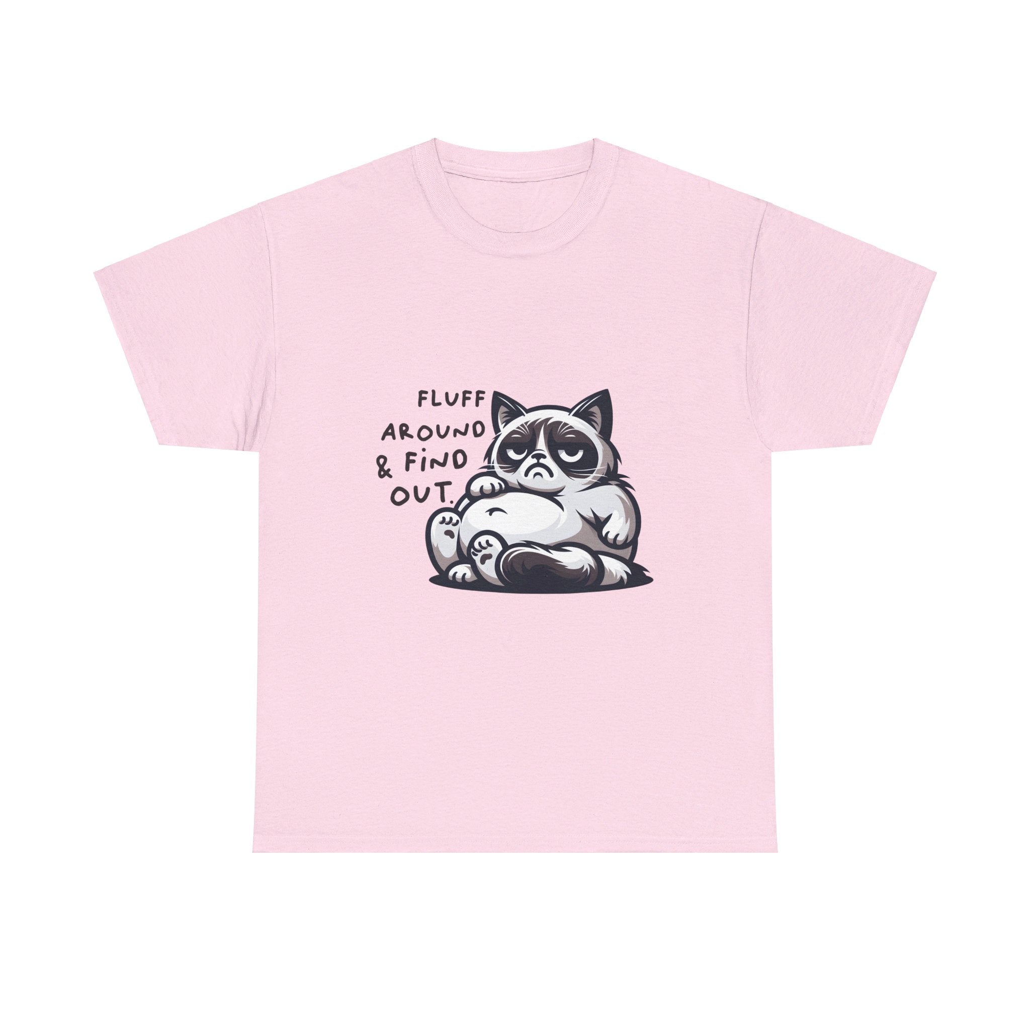fat cat fluff around and find out Unisex Heavy Cotton Tee by the x m world