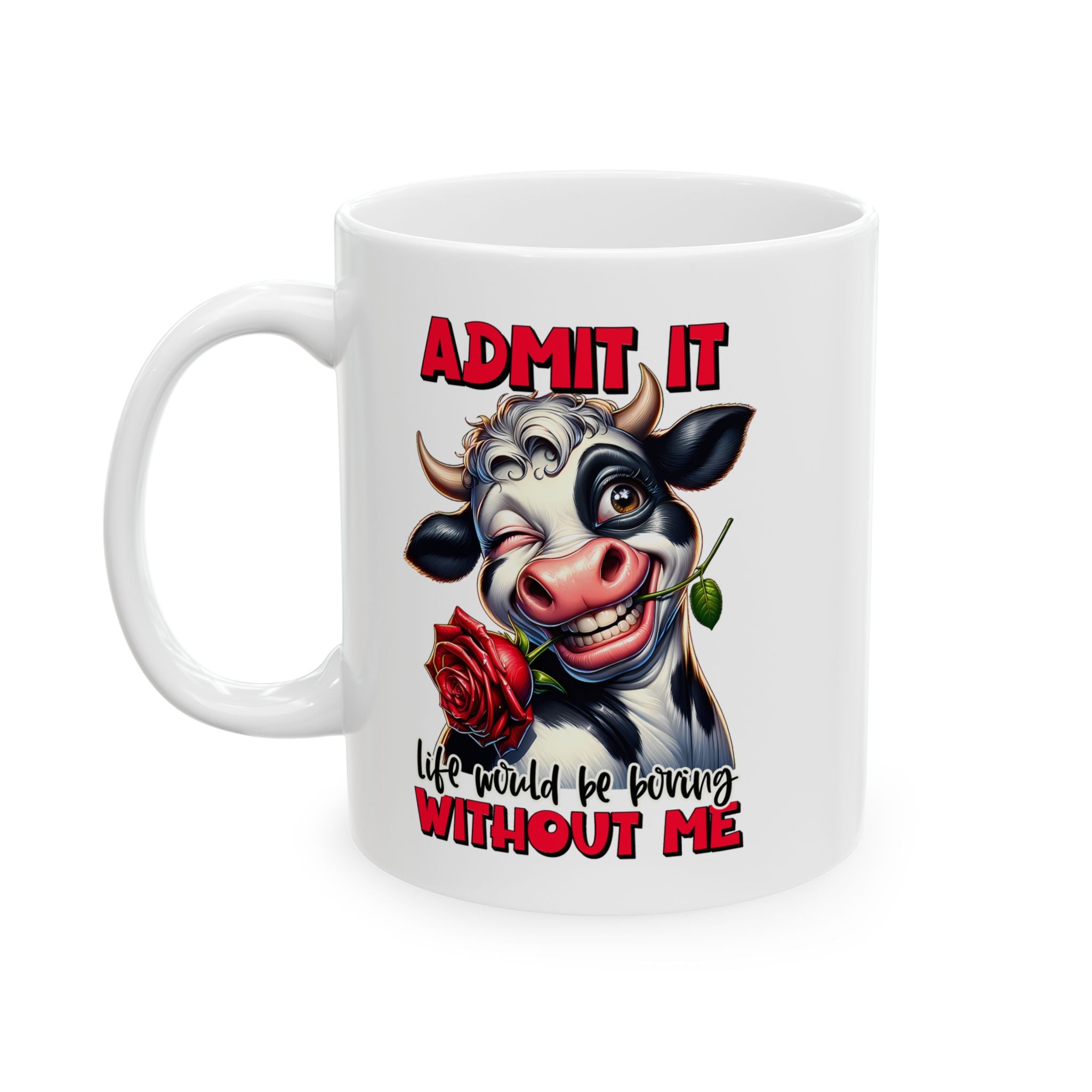 funny attitude cow coffee Mug with Fun Quote - 11oz & 15oz, Cute Gift for Cow Lovers,  Coffee Lovers, Kitchen Essentials